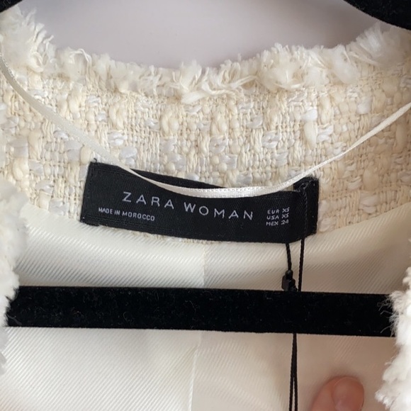 NWT 💖 Beautiful Zara Boucle ruffle jacket - Picture 2 of 11
